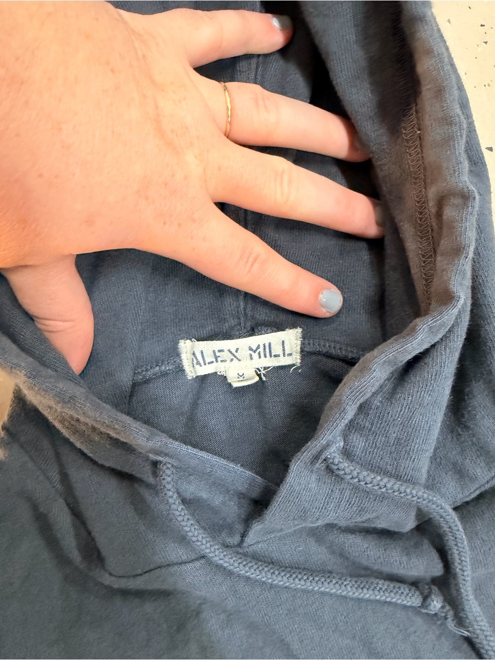 Alex Mill Men’s Zip-Up Hoodie in Slate Blue-Gray